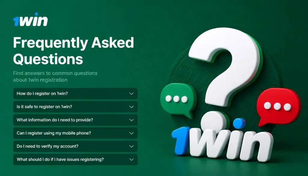 Ilustración de registro en 1win para México: faq
